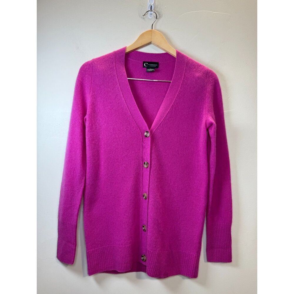 C by Bloomingdale's Cashmere Grandmother Sweater Women's Size XS Cherry Blossom